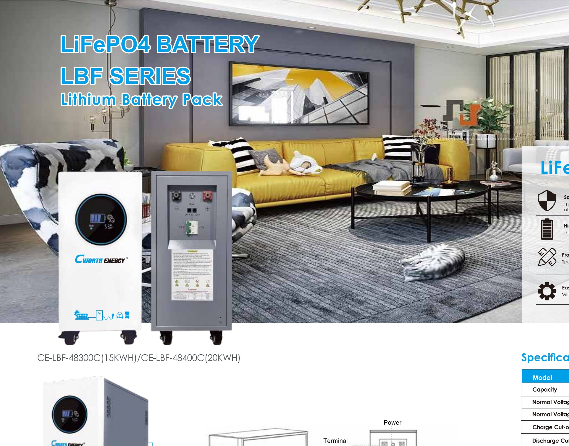 Batteries lithium Cworth Energy